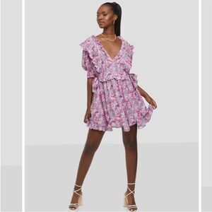 For Love & Lemons Floral Ruffle Dress